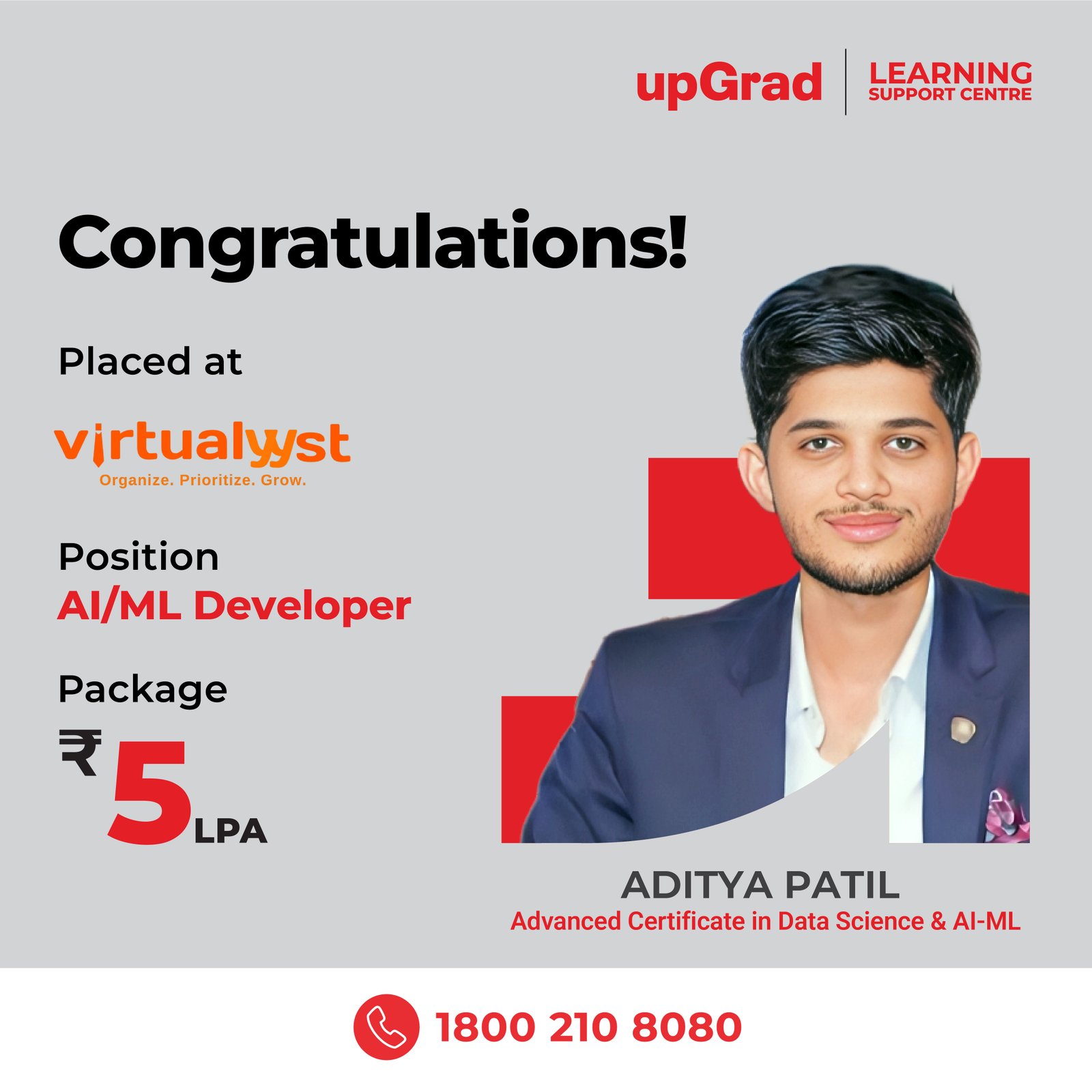 ADITYA PATIL placed at virtualyst.